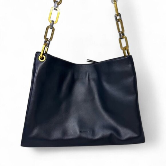 ALL SAINTS Bettina Leather Chain Shoulder Bag Black NWOT - Picture 10 of 16